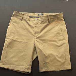 Men's Dark Green Flat Front Shorts